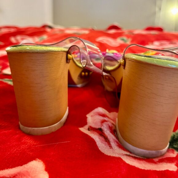 Betsey Johnson Floryn Flower Embellished Platform Heeled Sandals Size 11 PVC - Picture 11 of 15